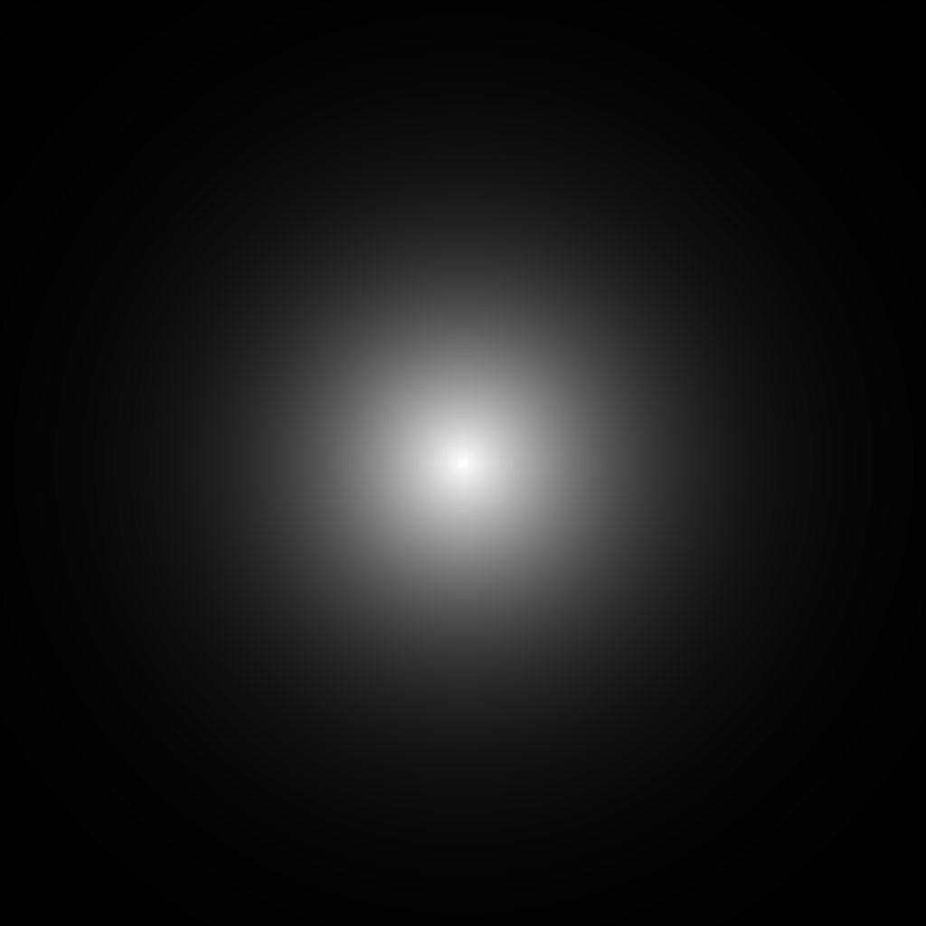 Circle of decreasing brightness.