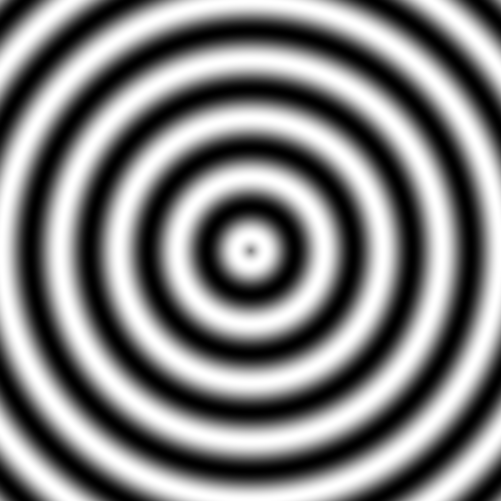 Sine wave emanating from a point.